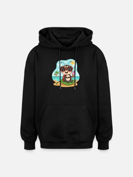 Strandkäfer mit Eis und Sonnenbrille - Oversized Unisex Hoodie - black