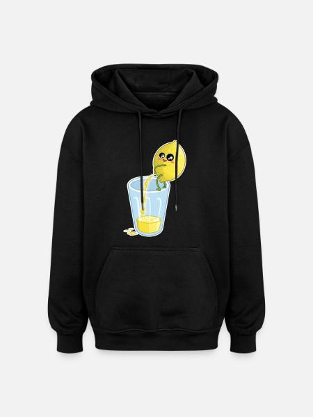 Lemon Makes Juice – Funny Cartoon - Oversized Unisex Hoodie - black