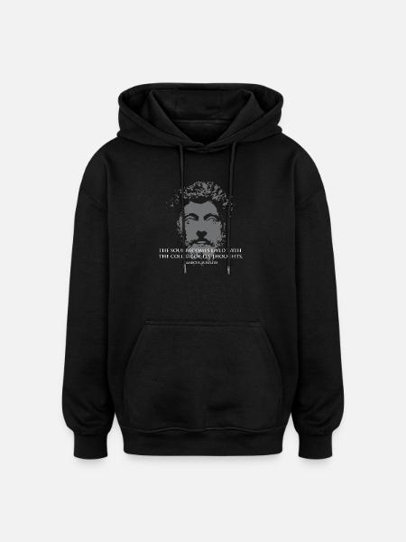 Marcus Aurelius Portrait - Oversized Unisex Hoodie - black