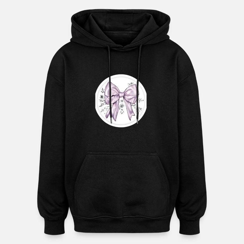Bow Silk Satin Gift - Oversized Unisex Hoodie - black