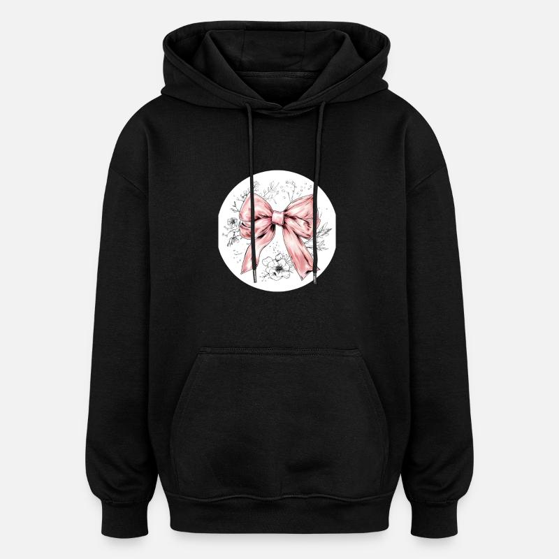 Noeud Soie Glamour Cadeau - Sweat à capuche oversize unisexe - noir