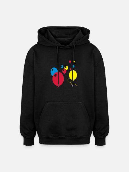 Lüftballons - Oversized Unisex Hoodie - Schwarz