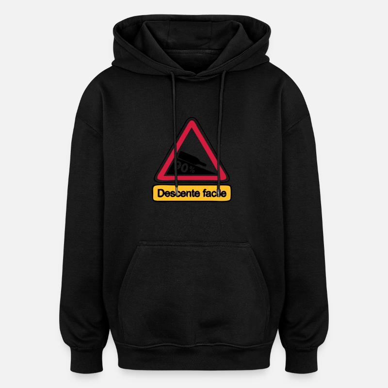 90 descente facile3 - Sweat à capuche oversize unisexe - noir