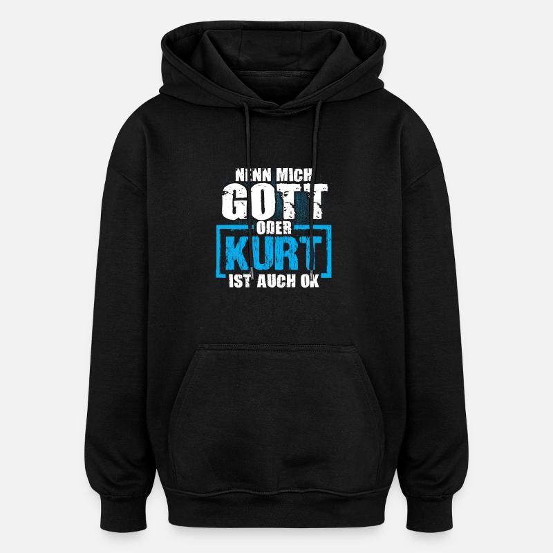 KURT - ok - Oversized Unisex Hoodie - Schwarz