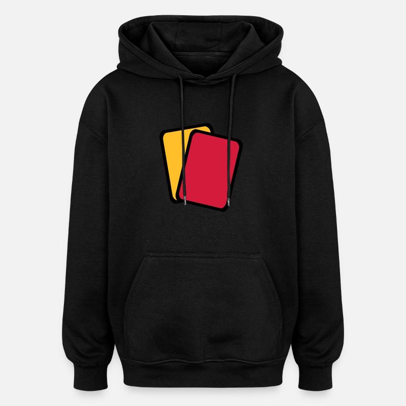 Carton rouge jaune - Sweat à capuche oversize unisexe - noir