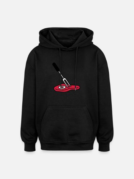 Barbecue Fork And Steak - Oversized Unisex Hoodie - black