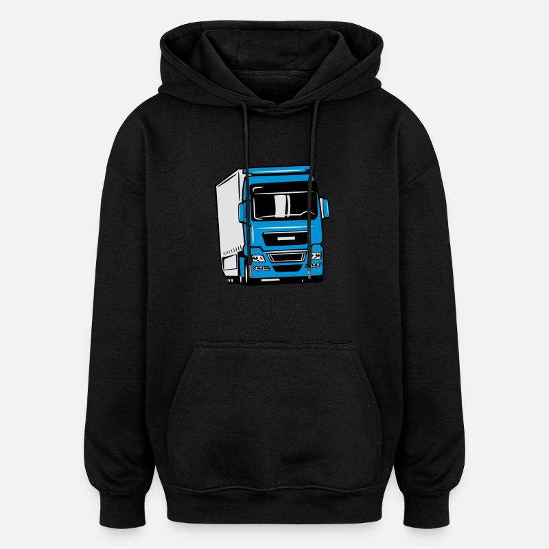Camion camion Liebherr - Sweat à capuche oversize unisexe - noir