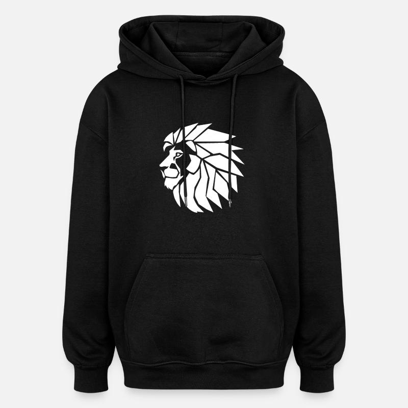 Majestic Lion Silhouette - Oversized Unisex Hoodie - black