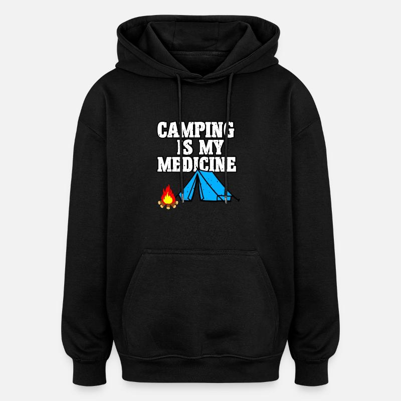 Médecine de camping - Sweat à capuche oversize unisexe - noir
