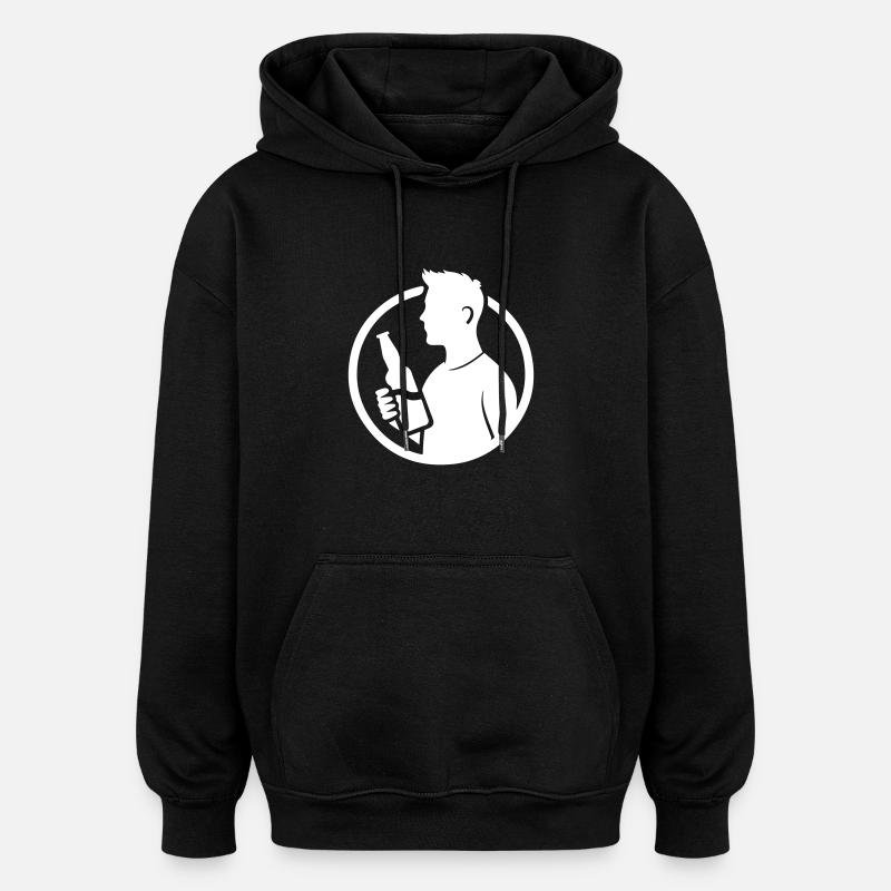 Logo de l’alcool - Sweat à capuche oversize unisexe - noir