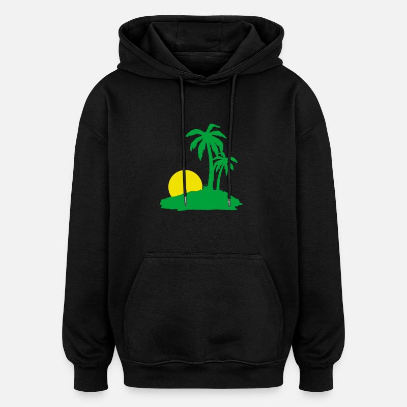 Palm beach soleil - Sweat à capuche oversize unisexe - noir
