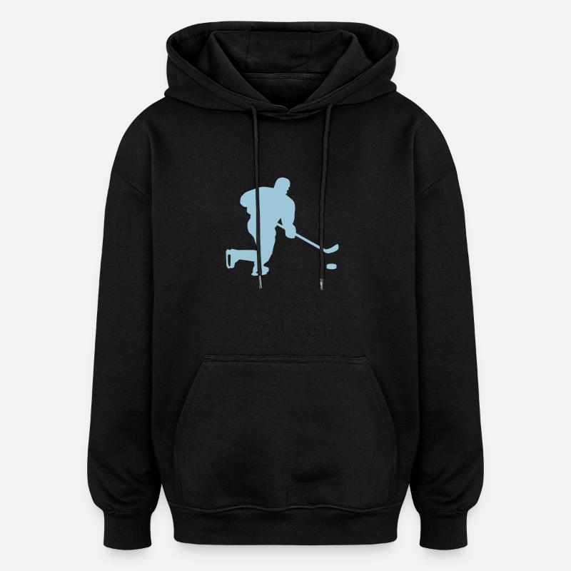 eishockey - Sweat à capuche oversize unisexe - noir
