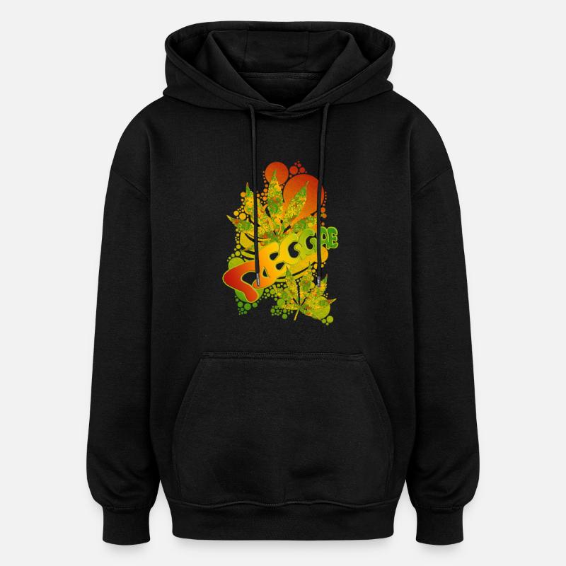 REGGAE - Sweat à capuche oversize unisexe - noir