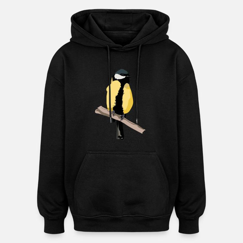 Kohlmeise - Oversized Unisex Hoodie - Schwarz