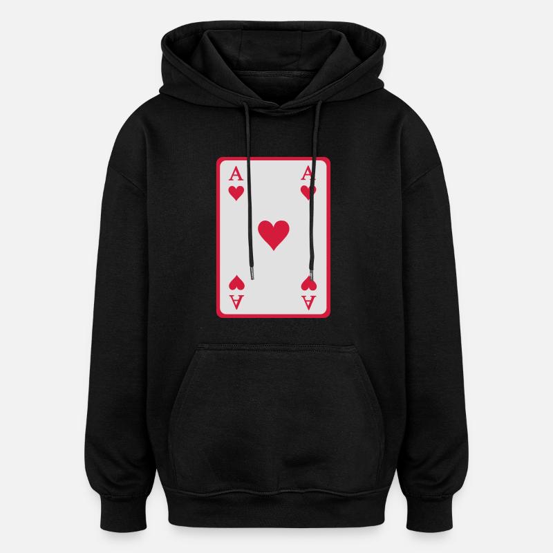 Poker Ass - Oversized Unisex Hoodie - Schwarz