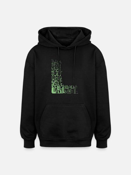 Schriftart Mode L - Oversized Unisex Hoodie - Schwarz