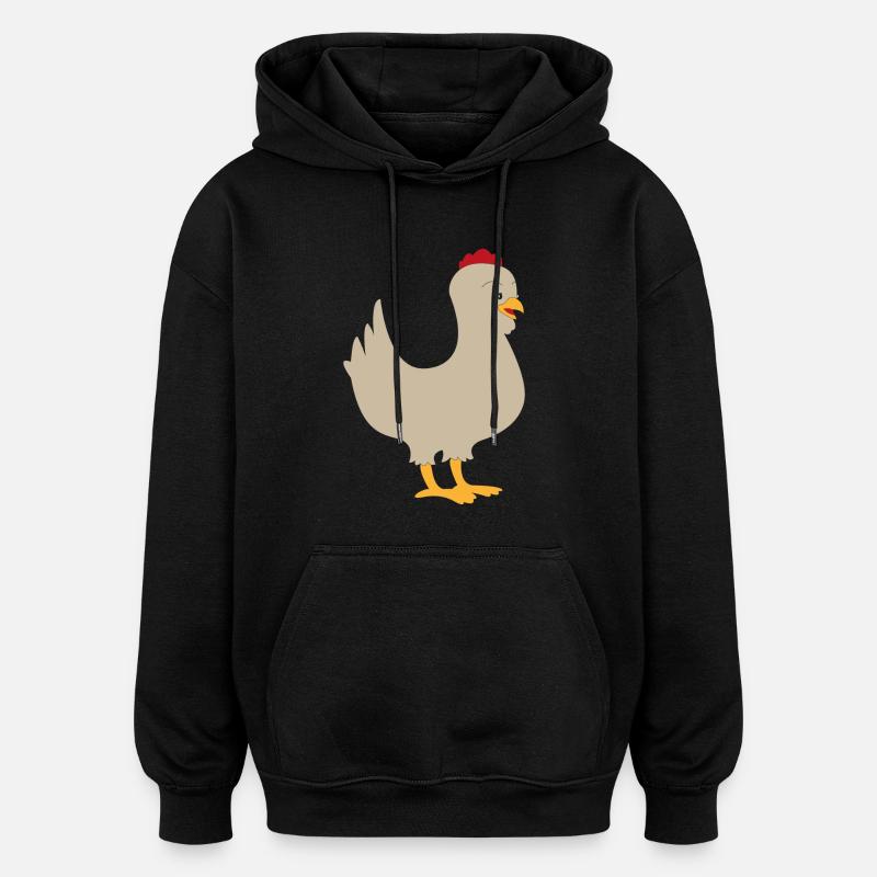 poulet - Sweat à capuche oversize unisexe - noir