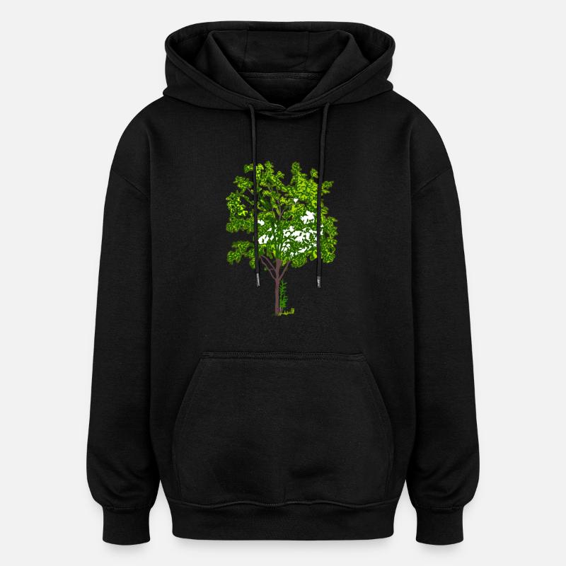 arbre - Sweat à capuche oversize unisexe - noir