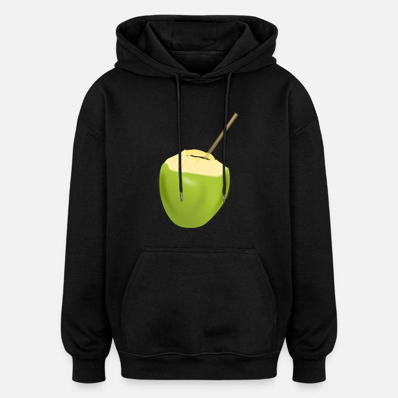lait de coco - Sweat à capuche oversize unisexe - noir