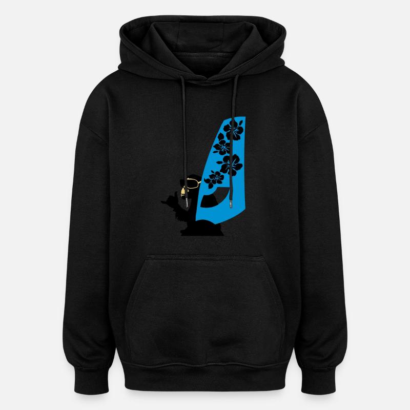 planche à voile - Sweat à capuche oversize unisexe - noir