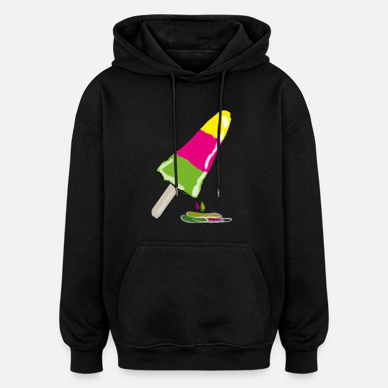 Glace sur la tige - Sweat à capuche oversize unisexe - noir