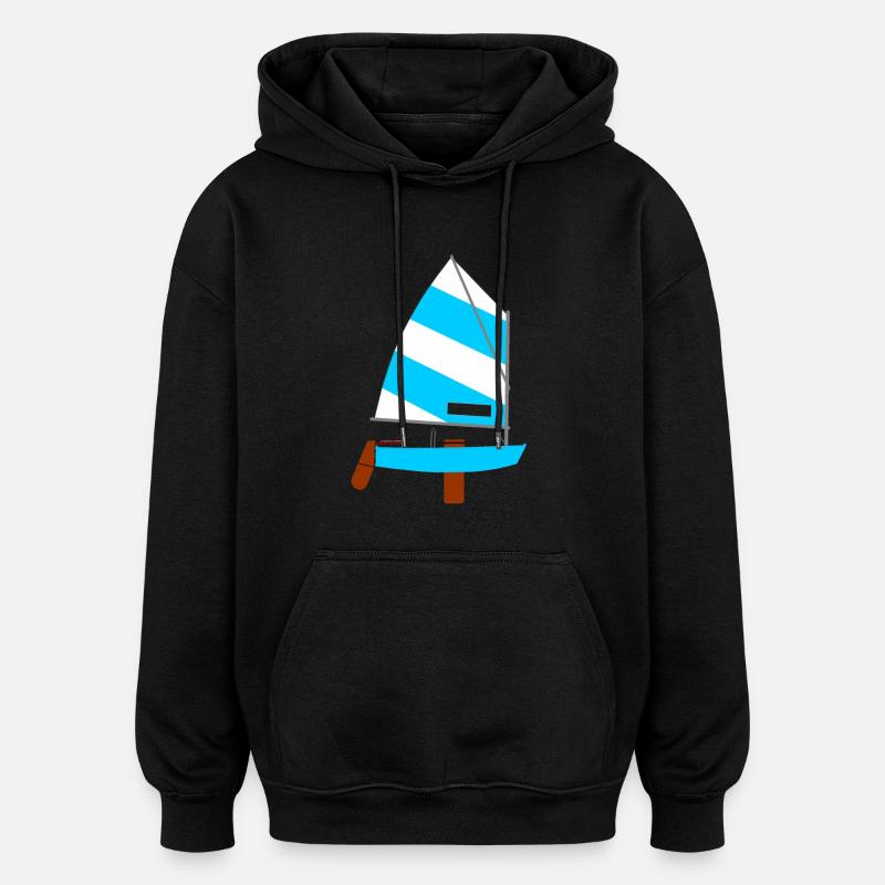 Segelboot - Sweat à capuche oversize unisexe - noir