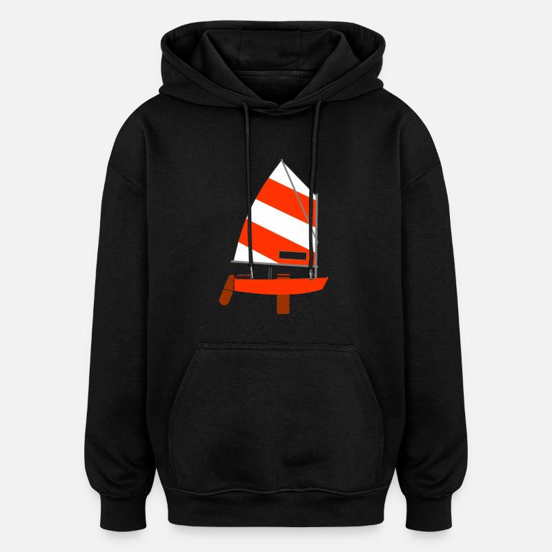 Segelboot - Sweat à capuche oversize unisexe - noir