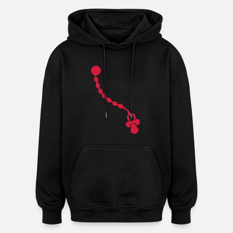 Sucette - Sweat à capuche oversize unisexe - noir