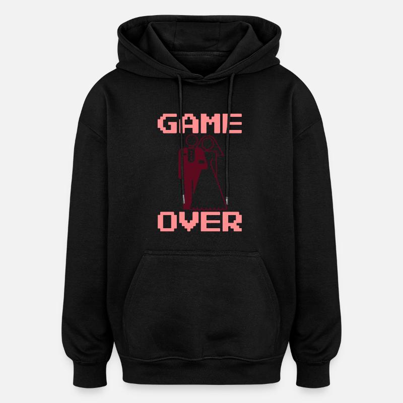 Game Over - Sweat à capuche oversize unisexe - noir