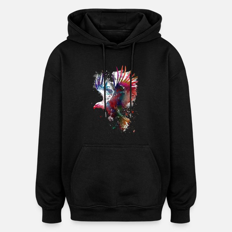 Vogeladler - Oversized Unisex Hoodie - Schwarz