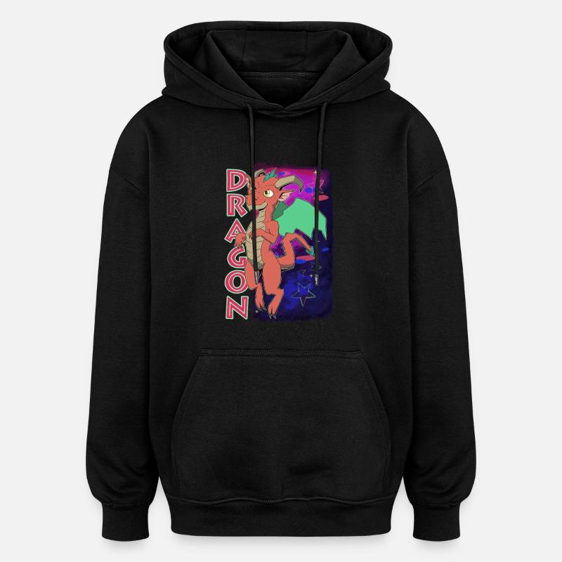 Dragon mignon - Sweat à capuche oversize unisexe - noir