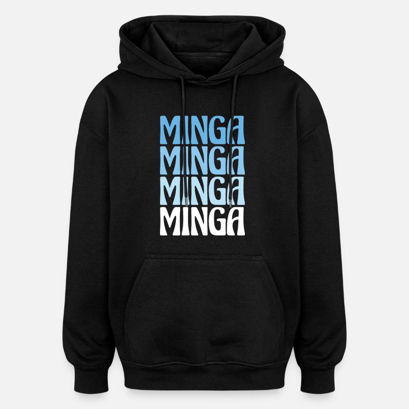 Minga Munich Dialect Gift - Oversized Unisex Hoodie - black