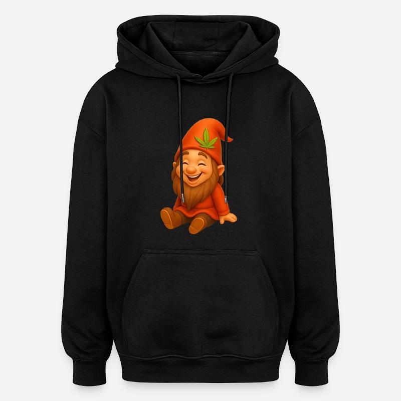 Knuffiger Zwerg goldig lachend - Oversized Unisex Hoodie - Schwarz
