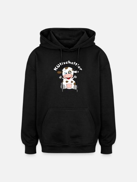 Kuscheltier Kuh = KUHscheltier - Oversized Unisex Hoodie - Schwarz