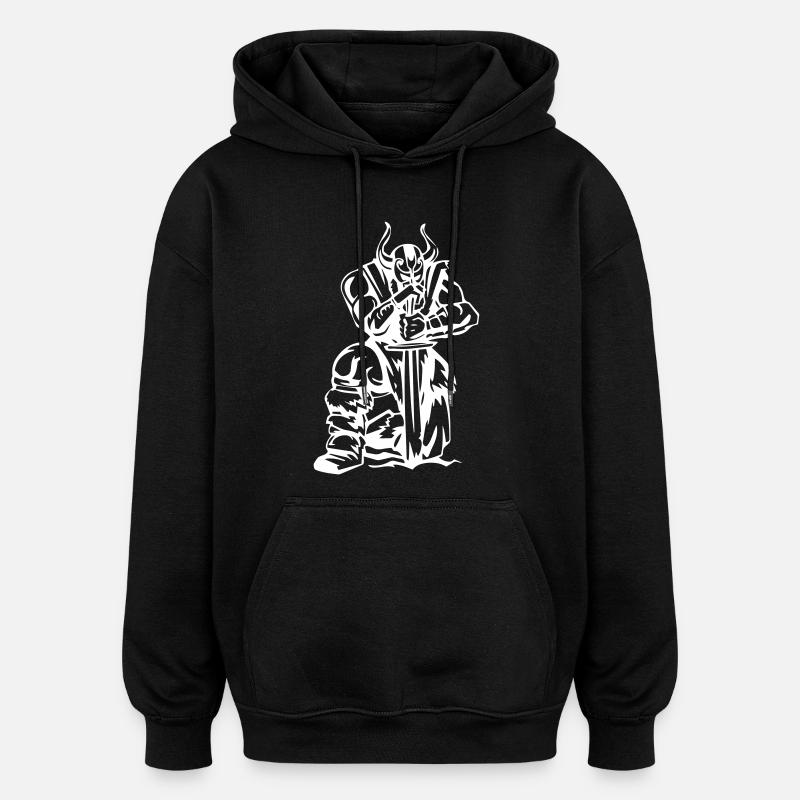 Wikinger Denkmal - Oversized Unisex Hoodie - Schwarz