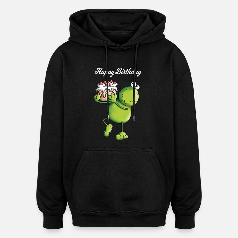 Grenouille d'anniversaire - Sweat à capuche oversize unisexe - noir