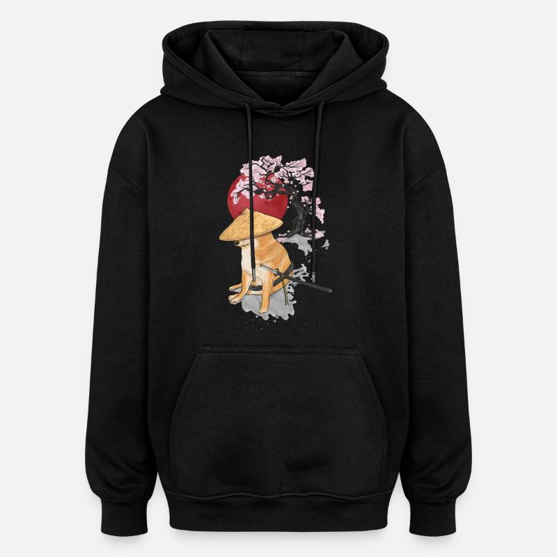 cheems samurai - Oversized Unisex Hoodie - black