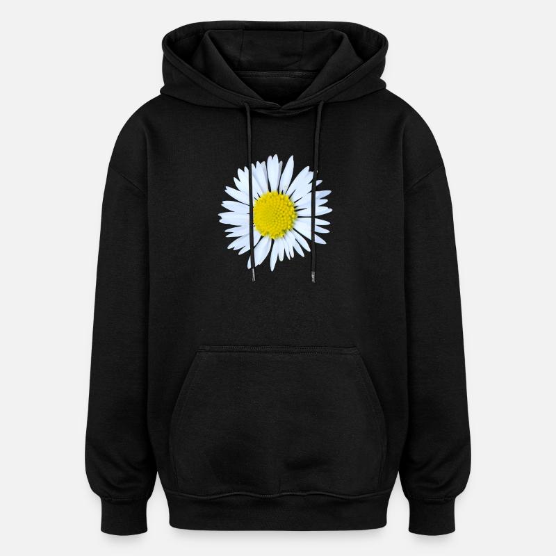 Gänseblümchen - Oversized Unisex Hoodie - Schwarz