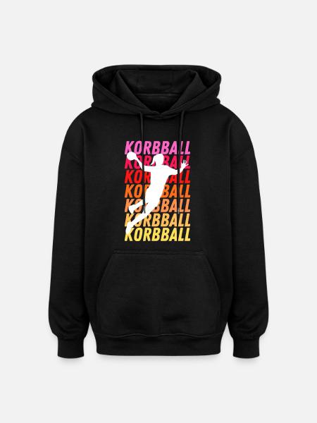 Korbball farbig - Oversized Unisex Hoodie - Schwarz