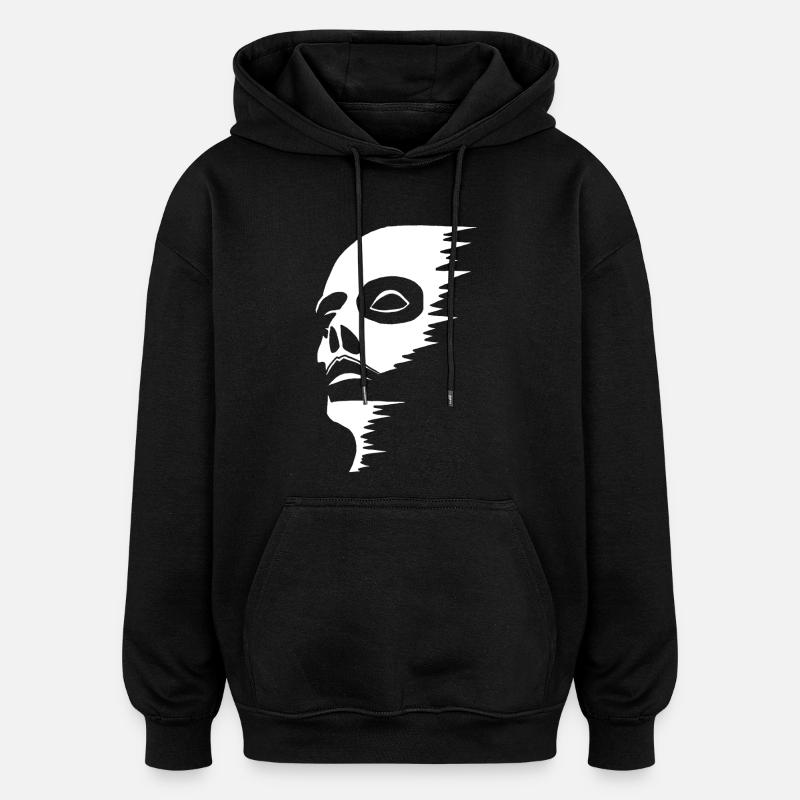 Ghostly face - Oversized Unisex Hoodie - black
