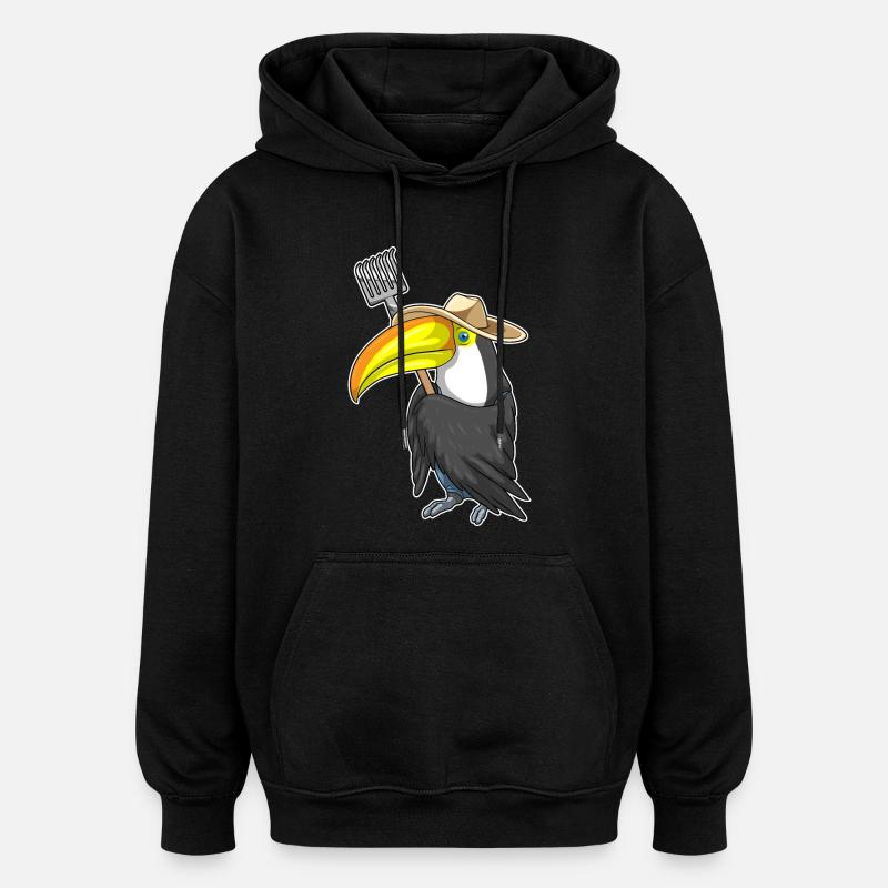 Ferme du Toucan Harke - Sweat à capuche oversize unisexe - noir