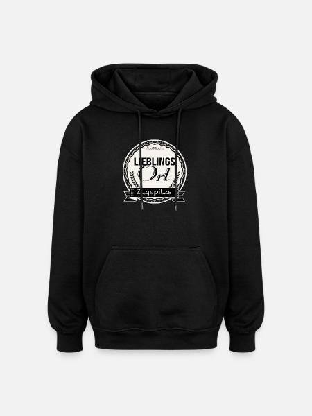 Lieblingsort Zugspitze - Oversized Unisex Hoodie - Schwarz