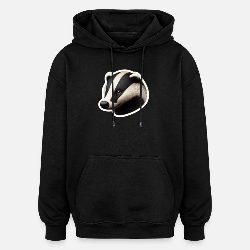 Dachs - Oversized Unisex Hoodie - Schwarz
