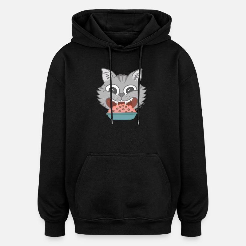 Gato - Sweat à capuche oversize unisexe - noir