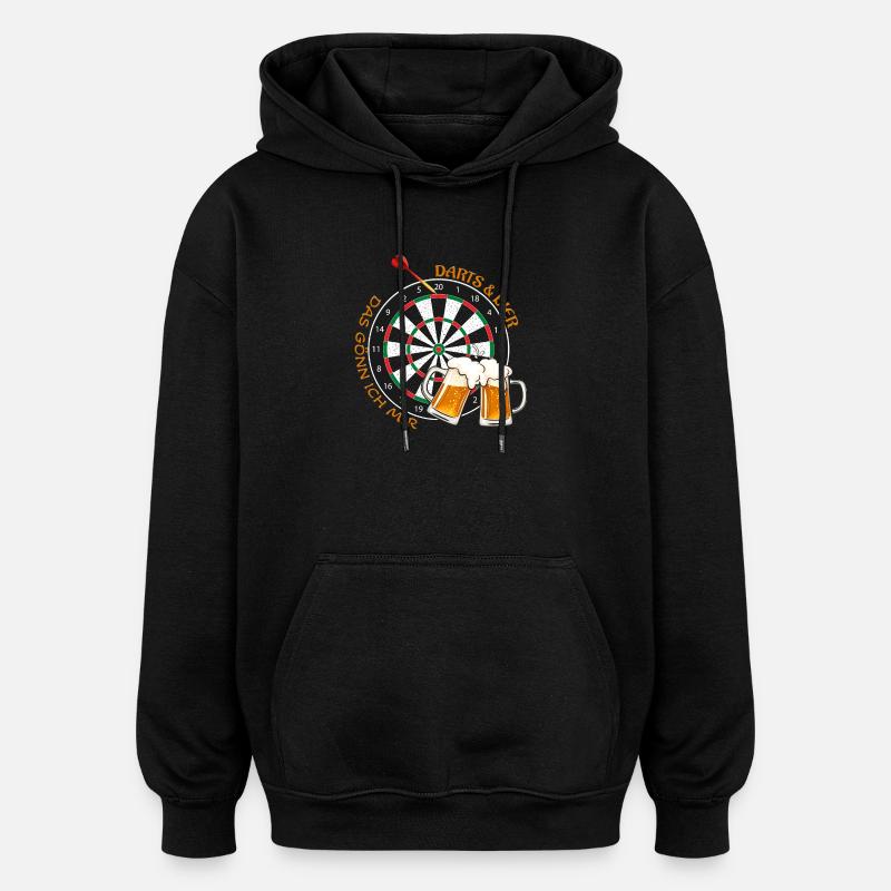 Darts & Bier - Das gönn ich mir - Oversized Unisex Hoodie - Schwarz