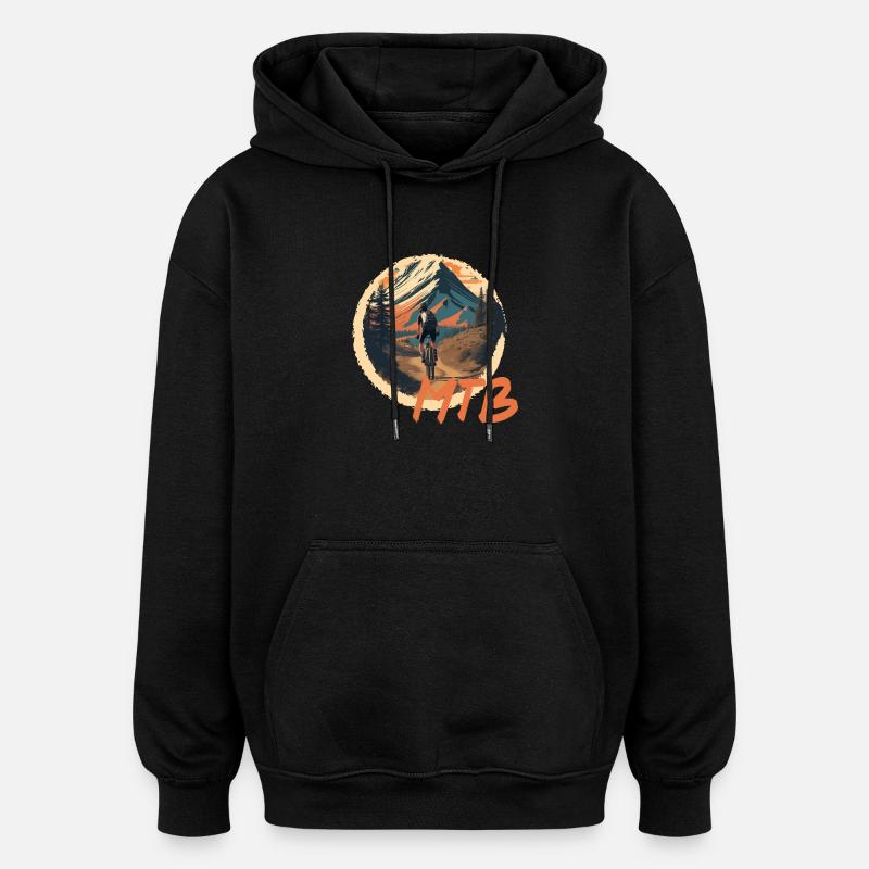 Mountainbike - Oversized Unisex Hoodie - Schwarz