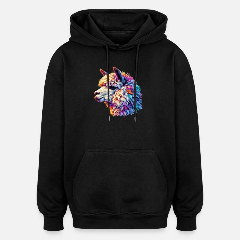 Alpaca - Oversized Unisex Hoodie - black