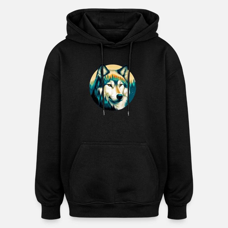 Loup - Sweat à capuche oversize unisexe - noir