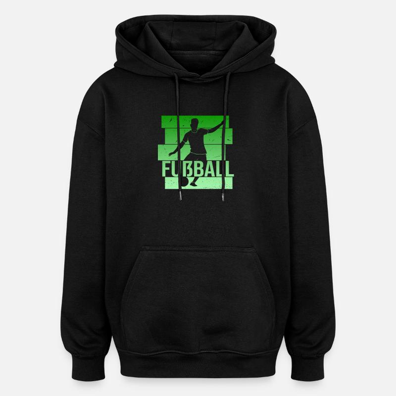 Fußball - Oversized Unisex Hoodie - Schwarz
