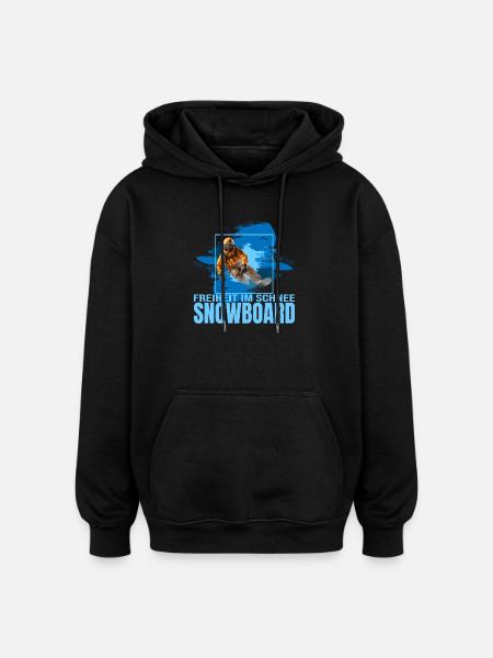 Freiheit im Schnee - Snowboard - Oversized Unisex Hoodie - Schwarz